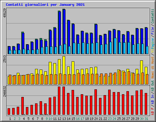Contatti giornalieri per January 2021